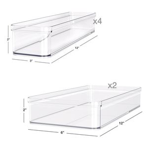 Set di 6 Organizzatori Trasparenti in Plastica per Cassetti, Regolabili per Armadio, Cucina, Camera da Letto - Product Image 4