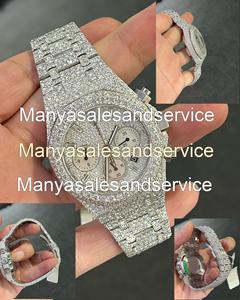 Montre Moissanite Iced Out Hip Hop de Luxe en Acier Inoxydable avec Cadran en Verre et Fermoir Bracelet pour Homme Personnalisable - Product Image 2