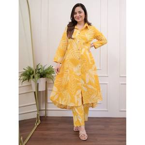 ÚLTIMO TOP DE ALGODÓN ESTAMPADO CON CONJUNTO FONDO AMARILLO - Product Image 1