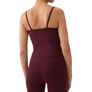 Top de tirantes sin espalda para mujer, personalizado al por mayor, de verano, sin mangas, color liso, informal, básico, para yoga, running y fitness - Product Image 5