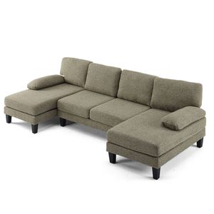 Divano Sezionale Moderno di Alta Qualità da 111,4 Pollici con Rivestimento Rimovibile, Imbottitura in Piuma, Senza Braccioli, Stile Angolare con Funzione Letto - Product Image 1