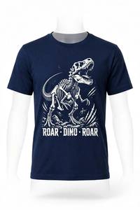 T-shirt à manches courtes bleu marine pour homme, coupe classique, col rond, logo sur le devant, tissu épais, streetwear, haut décontracté - Product Image 6