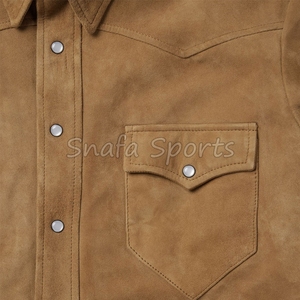 Camisa de Cuero de Piel de Cabra Natural de la Mejor Calidad, Estilo 2026, Color y Diseño Personalizables para Hombre - Product Image 3