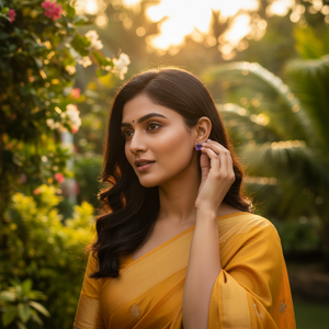 Hermosos Pendientes de Amatista Brillante, Plata de Ley 925, Joyería de Piedras Preciosas Ovaladas para Mujeres y Niñas, para Usar en Bodas y Fiestas - Product Image 5