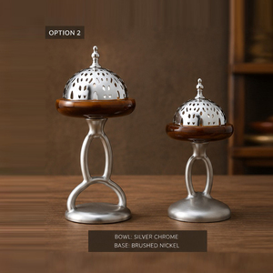 Elegante Juego de Quemadores de Incienso de Metal con Intrincadas Cúpulas Plateadas, Acabado en Cobre Antiguo, el Toque Moderno Perfecto para la Decoración del Hogar - Product Image 3