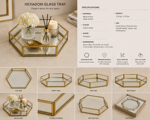 Modern Geometric Stainless Steel Self-adhesive Waterproof Storage Tray with Gold Frame for Living Room Decor - Product Image 4