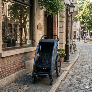 Remorque/Poussette/Vélo de jogging 3 en 1 pliable en alliage d'aluminium pour enfants avec suspension indépendante pour les aventures - Product Image 3