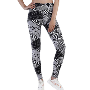 Womens Seamless <b>Leggings</b> Wholesale Custom Logo High Waist <b>Pocket</b> Abstract Print Activewear OEM Bulk Apparel Manufacturer - Product Image 5