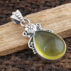 Pendentif en quartz citron naturel, argent sterling 925, collier artisanal en pierre précieuse jaune, bijoux pour femmes, vente en gros - Product Image 3