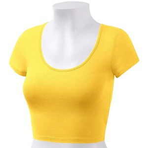 <b>Top</b> Trending Women Short <b>Crop</b> <b>Top</b> Fully Customized Lightweight Eco-Friendly Breathable Spandex/Cotton Canvas Fabric Solid - Product Image 6