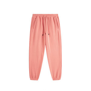 Pantalones Deportivos Casuales para Hombre, Color Rosa Coral, Poliéster Antipilling, Cintura Elástica con Cordón, Bolsillos Laterales, Tejido Ligero - Product Image 1