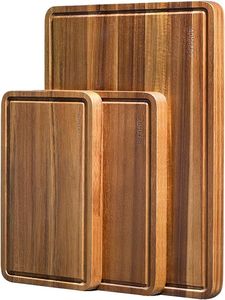 Juego de Tablas de Cortar de Madera de Acacia con Certificación FSC Hengyu, Tablas de Cocina de Doble Cara No Tóxicas, 1.5 cm de Grosor, Aptas para Lavavajillas - Product Image 6