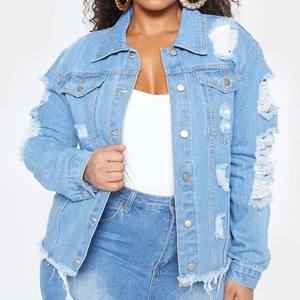 Chaqueta vaquera azul clásica para mujer, corte ajustado, con botones al frente, manga larga, estilo retro informal - Product Image 3