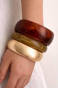 Bracelet en résine premium doré et marron, léger, confortable à porter, artistique, élégant, couleur personnalisée ange - Product Image 6