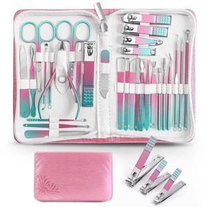 Two Tone Beauty Steel Nail Clippers Manicure <b>Set</b> Razor <b>Pedicure</b> Tools Kit for Thick Nails & Cuticle Remover Toenail Durable - Product Image 1