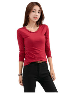 เสื้อยืดลำลองผู้หญิงสั่งทำพิเศษ ผ้าฝ้าย 100% เนื้อนุ่ม คอกลม รับผลิตแบบ OEM แบรนด์ส่วนตัว โรงงานรับผลิตจำนวนมาก - Product Image 3