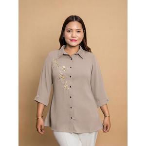 Camisa Elegante de Mezcla de Algodón para Mujer, Diseñada para Oficina, Viajes y Uso Casual, Compre Directamente del Proveedor - Product Image 1