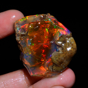 Lot de 4 pièces d'opale éthiopienne brute de qualité supérieure, 100% naturelle, huileuse, pour la création de bijoux - Product Image 3