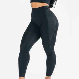Pantalones de Yoga Deportivos Ajustados, Ecológicos, con Logotipo Personalizado OEM, Tallas Grandes, Sublimados, Sólidos, con Bolsillos Laterales para Mujer - Product Image 3