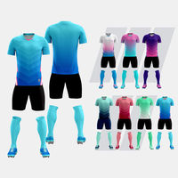 Maillot de football dégradé pour garçons, col en V, manches courtes, en polyester anti-humidité, kit de football toutes saisons, vêtements pour enfants