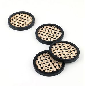 Artisan Hand Wicker Coaster For Home Hotel Restaurant Trendy Cane Dinning Coffee <b>Table</b> Mat For Tabletop decorative Accessory - Product Image 2