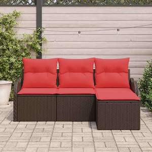 Ensemble de canapés de jardin en polyrotin marron - Product Image 3