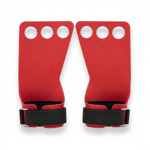 Supports de poignet en cuir véritable à 3 trous pour la gymnastique, la musculation et l'haltérophilie, unisexe - Product Image 1