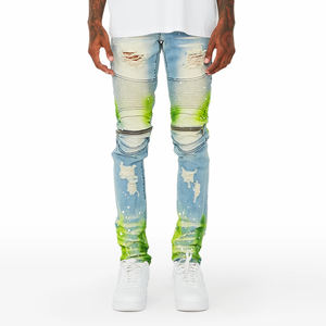 Pantalones Vaqueros de Mezclilla para Hombre, Estilo Único, Corte Ajustado, Cómodos, Elegantes, Elásticos y Personalizables - Product Image 2