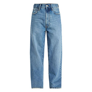 Jeans de mezclilla de alta calidad para hombre, corte ajustado, pierna recta, lavado a la piedra, cintura media, casuales, de algodón, azules, para otoño. - Product Image 2