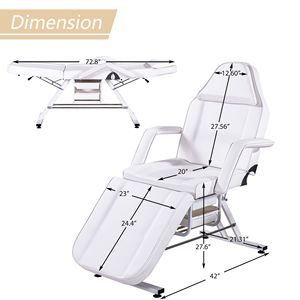 Camilla Hidráulica Multiusos para Esteticista con Dos Bandejas, Mesa Facial de 3 Secciones, Silla de Salón para Tatuajes, Camillas de Masaje - Product Image 3