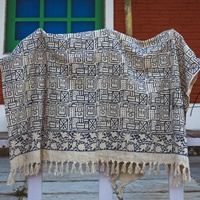 Baumwoll Leinen Vorhang Blau und Weiß Porzellan Druck Quasten Chinesische Art Küche Volant Halb schattierung Living Home Vorhänge