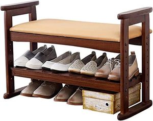 Zapatero de madera de 2 niveles con asiento Saleem International - Product Image 4