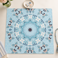 Tapis de Mahjong Américain Pliable Moderne au Design Original, Motif Papillon Bleu, 33x33, Antidérapant en Caoutchouc, Imprimé Personnalisé