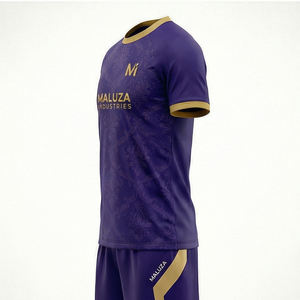 Conjunto de Camiseta y Pantalones Cortos de Fútbol Personalizados con Logotipo, Tallas Grandes, Unisex, Transpirables, Uniforme de Entrenamiento de Fútbol, 100% Poliéster, UPF 50, Secado Rápido - Product Image 4