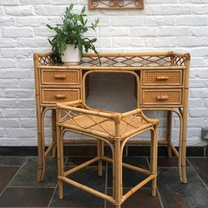 Best selling modern rattan dressing table for women natural wooden tables for <b>makeup</b> artist - Product Image 6