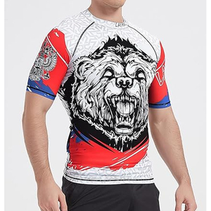 Men’s Wolf Graphic Gym <b>Compression</b> <b>Shirt</b> Quick Dry Fitness T <b>Shirt</b> MMA Rash Guard <b>Custom</b> Sublimation OEM - Product Image 5