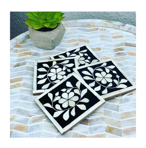 Bone Inlay Coaster Premium Bone Inlay 5mm Modern Stylish Coasters <b>Table</b> <b>Protectors</b> Customized Sale - Product Image 1