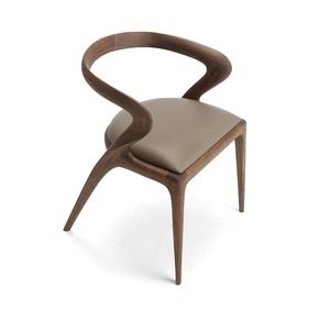 Modern Midcentury Wood <b>Armchair</b> Upholstered Leather Seat <b>Dining</b> Chair Home Furniture - Product Image 5