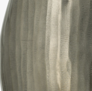 Modern Textured Iron Metal Table <b>Vase</b> with a Vertical <b>Ribbed</b> Pattern Handcrafted Tapered Pewter <b>Vase</b> with a silver Finish - Product Image 6