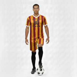 Conjunto de Uniforme de Fútbol de Secado Rápido y Transpirable, 100% Poliéster, Logotipo Personalizado, Nombre del Equipo Personalizado, Ropa Deportiva Unisex para Adultos al por Mayor - Product Image 1