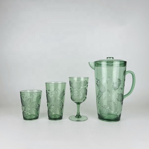 Embossed Pineapple Design Unbreakable <b>Plastic</b> Acrylic Water Tumbler for Party Use - Product Image 4