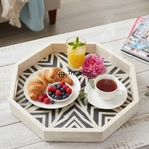 Bandeja Móvil Moderna de Lujo con Incrustaciones de Hueso, Elegante Adorno Decorativo para Mesa de Comedor, Mesa de Centro y Decoración del Hogar Tradebyd - Product Image 1