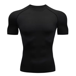 Camiseta deportiva de nailon con logotipo personalizado de spandex para hombre, ropa de gimnasio, camisetas de protección contra erupciones cutáneas para hombre, ropa de artes marciales, traje de baño. - Product Image 4