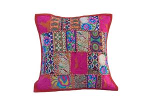Nouvel arrivage de housse de coussin patchwork sari assortie taie d'oreiller patchwork brodé pour la décoration intérieure - Product Image 2
