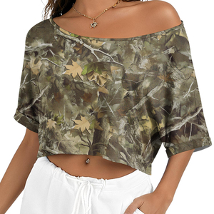 T-shirts courts personnalisés en coton mélangé, coupe ample, respirants, pour le sport et la gym, pour femmes - Product Image 2