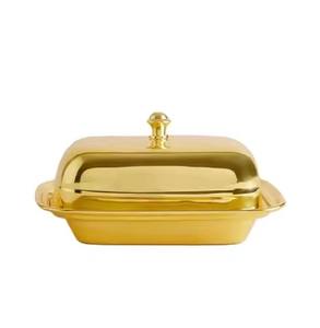 Mantequillera metálica con tapa para servir en la mesa, contenedor para mantequilla para la cocina o mesa de comedor. - Product Image 3