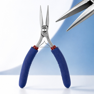 Pince à bec long TRONEX Premium P511S à mâchoires lisses et pointes dentelées, outil professionnel pour la réparation de bijoux et le bobinage de fils, fournisseur OEM - Product Image 1