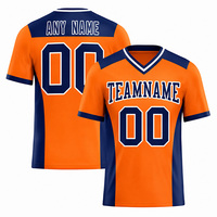 Maillot de football américain personnalisé, impression par sublimation, 100% polyester, OEM, respirant, col en V, unisexe, manches courtes, couleur unie