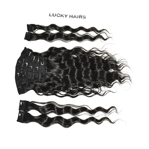 Extensiones de Cabello Humano Natural Indio Virgen con Cutícula Alineada, Color Negro, Precio al por Mayor, Ondulado Profundo, Sin Procesar, con Clip - Product Image 4