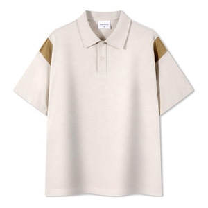 Polo de bloque de color de dos tonos de manga corta en blanco de algodón 100% de 240gsm de alta calidad para hombres y mujeres, venta al por mayor, Impresión de logotipo personalizado - Product Image 2